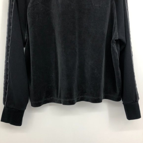 Adidas Sport ID Velour Funnel Neck Charcoal long sleeve cropped pullover 2XL - Picture 7 of 16